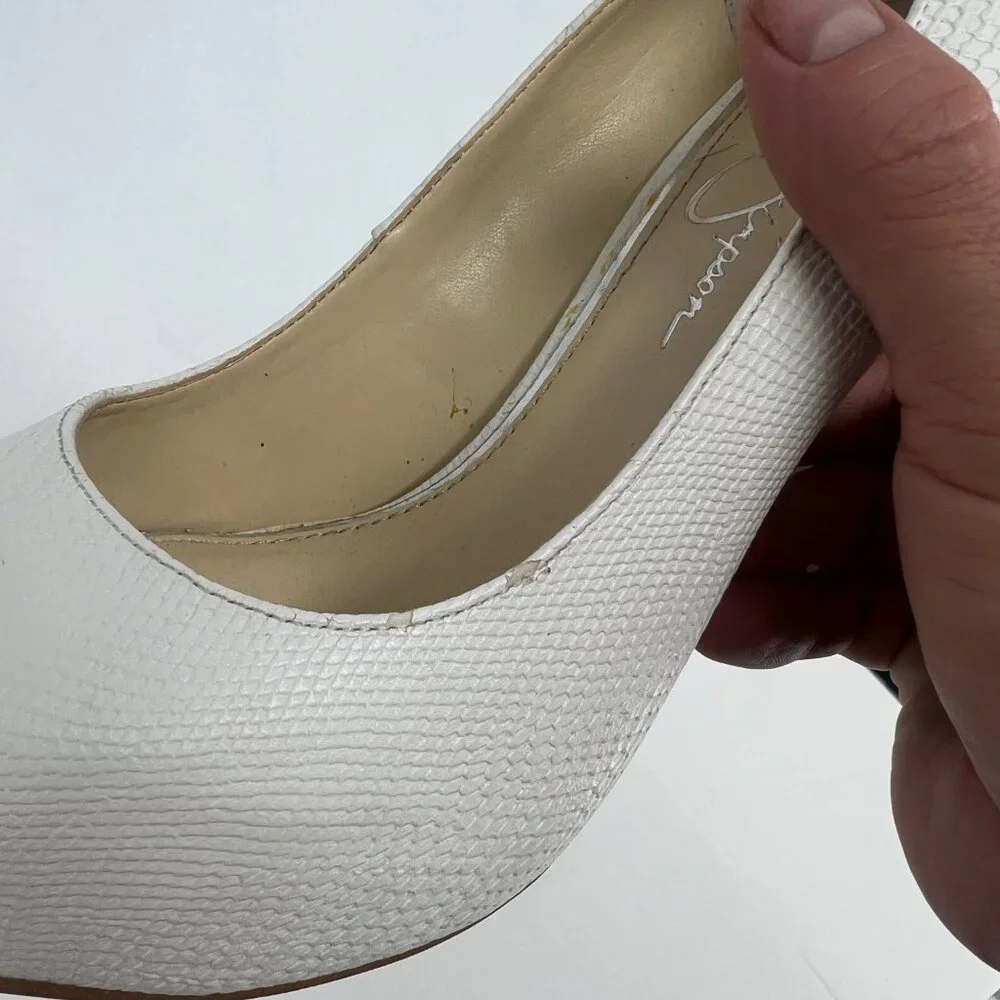 Jessica Simpson Parisah White Snakeskin Platform Pump